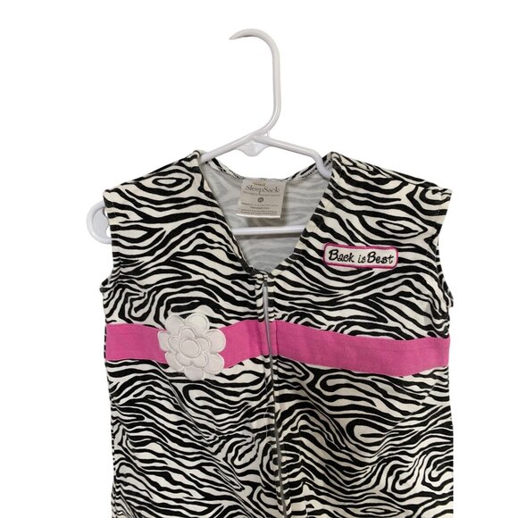 Halo Sleep Sack Bag Girls Infant Baby Size Medium 6 12 months Pajamas Zebra Prin - Picture 2 of 3